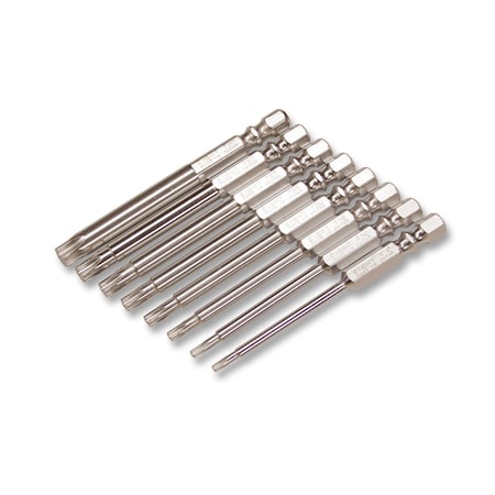 Eight Tool TORX POWER BIT SLIM TYPE 6.35MM SHANK 9&13MM GROOVE, T30 X 75MM OAL EA-33S T30 x 75